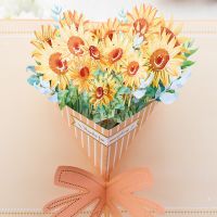 3D Pop UP Flower Greeting Invitation Cards Laser Cut Best Wishes Gift Card Thank You Cards Vehicle Miniatures Postcard