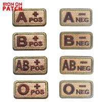 Blood Type  Patches Hook Loop Embroidery Military Tactics Badge For Coat Backpack DIY Sewing Fabric A+POS O-NEG Patches Haberdashery