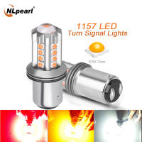 NLpearl 1X 1157 P215วัตต์ BAY15D 1156 BA15S P21W PY21W LED หลอดไฟรถยนต์เบรกไฟสำรอง12โวลต์3030SMD เลี้ยวหลอดไฟ