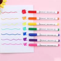 8Pcs Waterproof Color Fabric Textile Marker Paint Pen For T Shirt Shoes Clothes Wood Stone DIY Art Graffiti Drawing Painting Highlighters Markers