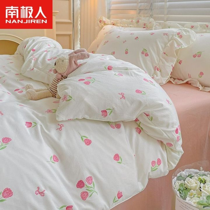 antarctica-a-double-layer-yarn-princess-bed-four-piece-set-summer-high-end-bedding-sheet-three-piece-floral-ins