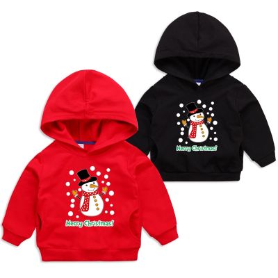 *Christmas*เสื้อกันหนาวแขนยาวผ้าฝ้าย 100% ลายการ์ตูน Snowman 4 สีสําหรับเด็ก