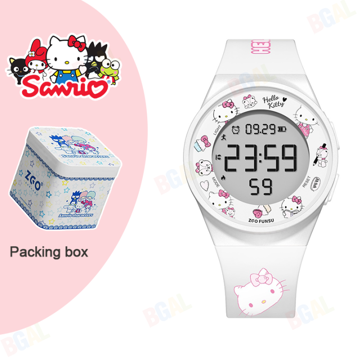 ของแท้-100-นาฬิกา-hello-kitty-นาฬิกาอิเล็กทรอนิกส์-นาฬิกากันน้ำของเด็กผู้หญิง-นาฬิกาแบรนด์แท้ป้องกันรอยขีดข่วน-นาฬิกาผู้หญิง2022-kids-watch-นาฬิกาคิตตี้-8551