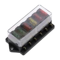 1pcs 6 Way Fuse Box DC 12V 24V 40A Circuit Car Trailer Auto Blade Fuse Box Block Holder ATC ATO Fuse Holder with 6 Fuses