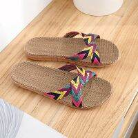 【cod】Sandal Selop Flat Open Toe Bahan Kain Flax Breathable JP6