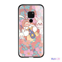 พร้อม Casing Ponsel เคสสำหรับหัวเหว่ย Mate 20 X Mate20 Pro Mate20 Lite Mate 10 Pro ดอกไม้สุดหรูสาวเคสมันวาวกันกระแทกกระจกเทมเปอร์ฝาหลังใหม่ปลอก