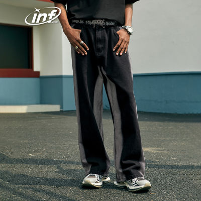 Inflasi กางเกงยีนส์ขากว้างย้อมสีมัดย้อมกางเกงผ้ายีนส์หลวมฮิปฮอป Lelaki Seluar Juk Streetwear