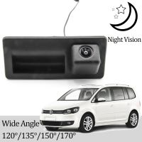 Kamera Spion ฟิชอาย CCD HD AHD HD สำหรับ Volkswagen Touran 2 Facelift 2010 ~ 2016กล้องมองท้ายรถยนต์มือจับกล้องถอยหลังจอดรถ