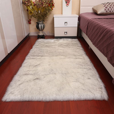 (ร้อน) หนา Faux Fur พรมสำหรับห้องนั่งเล่น Plush พรมเด็กห้องนอน Fluffy พรมข้างเตียง Home Decor พรมพื้นที่กำมะหยี่นุ่ม Mat