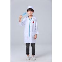 Children Surgical Uniform Cosplay Costume Doctor Nurse Halloween Kid Hospital Cross Veterinary Gown Girl Boy Carnival Party Wear