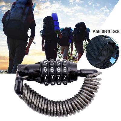 Bike Lock Cable Spring Anti-theft Bicycle Code Lock 4 Digits Combination Password Bike Lock Spring Disc Cable Wire Security Lock Locks
