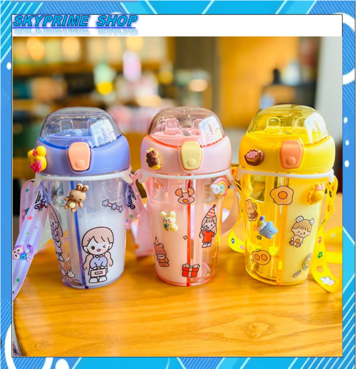 Dual-Use Straw Bottle, Shaker Bottle, Couple Water Bottle,  Double-Compartment Water Bottle