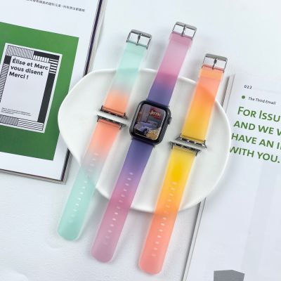 【Hot Sale】 Suitable for iwatch1234567 generation summer candy gradient strap wrist soft