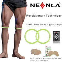 NEENCA สายรัดเข่า1คู่สายรัดพยุงเอ็นสะบ้าสายรัด Patellar สนับเข่ากับ10ชิ้นแผ่นแปะเข่าและ2แพ็คชุดผ้าพันแผลมีกาวในตัวอุปกรณ์พยุงเข่าซิลิโคนสำหรับออกกำลังกายบาสเก็ตบอลวิ่ง