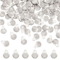 200Pcs Stainless Steel Charms Cute Shell Charm Pendant Small Jewelry Pendant Accessories for DIY Jewelry Crafts Making Hole:0.5mm