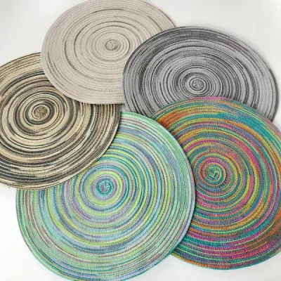 【CC】﹉﹍  Decoration Round Weaving Dining Table Pad Resistant Anti-Skid