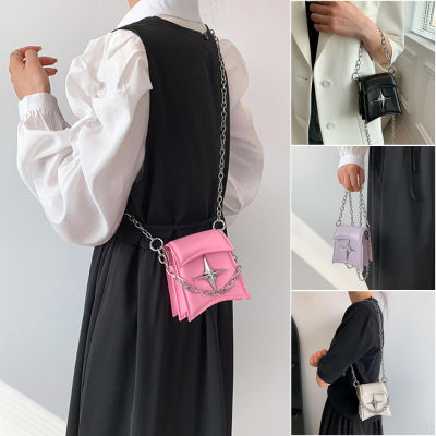Four Pointed Star Flap PU Leather Square Bag Fashion Women Shoulder Bag Crossbody Handbags