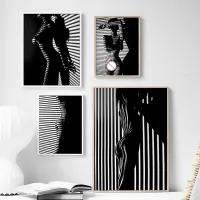 Modern Black White Nude Art Women Sexy Body Canvas Posters and Prints Nordic Wall Art Pictures for Living Room Bedroom Decor