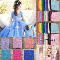 hot【cw】 9 Inch Chest Children 23x20cm Color Elastic Wrapped Knit Crochet Headband Tutu Tube Wide Skirt 6Z