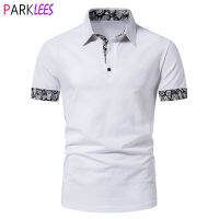 Paisley ดอกไม้ Patchwork เสื้อโปโลผู้ชายฤดูร้อนแขนสั้นกอล์ฟ Polo Tshirts Casual Jersey เสื้อโปโลชาย Polos Para Hombre