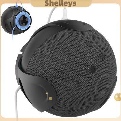 Shelleys ที่แขวนเก็บของจัดการขายึดเก็บวงเล็บติดผนังลำโพง ABS,พลาสติกรองรับการตกสำหรับ Echo Dot 4th Gen Stand