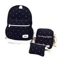 3pcs Set Women Canvas Backpack Big Student Book Bag with Purse Laptop Bag High Quality Ladies School