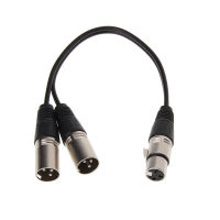 3 ขา XLR ชายกับคู่ XLR หญิง Y แยกสายอะแดปเตอร์เสียงสำหรับไมโครโฟน