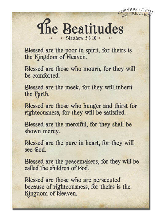 Wall Decor Home Decor MATTHEW 5:3-10 THE BEATITUDES Wood Sign ...