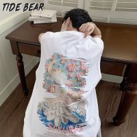 TIDE BEAR คอกลมผู้ชายพิมพ์ลายลำลองเสื้อยืดแขนกุดเสื้อเท่และระบายอากาศ