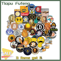 Tlapu 50ชิ้นสติกเกอร์ Bitcoin แพ็คสมุดสติ๊กเกอร์ตบแต่งสำหรับกราฟฟิตีสกุลเงินเสมือนจริง