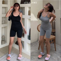 GYM JUMPSUIT I จั๊มสูทสายเดี่ยวเข้ารูปสีพื้นกระชับ จั๊มสูทสายเดี่ยวใส่ออกกำลังกาย จั๊มสูทไปยิม จั๊มสูทสายเดี่ยวน่ารัก