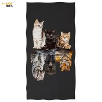 【❉HOT SALE❉】 lifuquan Hugsidea ผ้าเช็ดตัวพิมพ์ลายเสือสะท้อนแสงแมว,3d นิ่มน้ำหนักเบาพกพาสะดวกผ้าขนหนูอาบน้ำยิมสปาเสื่อโยคะ