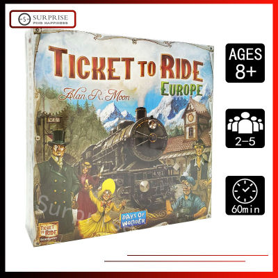 【Ready Stock】ticket to ride Europe Map ตั๋วเกมกระดานคลาสสิกที่จะนั่ง: รถไฟยุโรปเกมผจญภัยเวอร์ชั่นภาษาอังกฤษของขวัญเกมสำหรับครอบครัวเกมปาร์ตี้