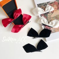 [COD] Jennies same style velvet hair clip half-piece bow top fashion retro fabric duckbill bangs hairpin