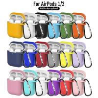 Silicone Cases For Airpods1 2nd Protective Earphone Cover Case For Apple Air Pods Case Wireless Earphone Cover With Hooks Headphones Accessories