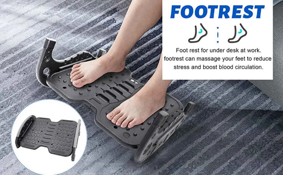  OShuKang Under Desk Foot Rest,Rocker Footrest Office Led Rest  with Relieve Fatigue,Foot Stool with Massage Texture : Office Products