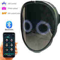 Bluetooth RGB Light Up LED Mask Diy Picture Animation Text Halloween Christmas Carnival Costume Party Game Child Masks Deco GIFT
