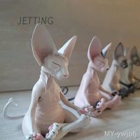 Sphynx Cat นั่งสมาธิตุ๊กตาสะสม Miniature พระพุทธรูปตุ๊กตาแมวสัตว์ตุ๊กตาของเล่นตุ๊กตาแมวไร้ขนตกแต่งบ้าน