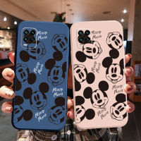 เคสโทรศัพท์สำหรับ Realme C21 C11 C12 C15 C17 8 Pro 7 7i 5 5i 5S 6i C25S แฟชั่นน่ารักการ์ตูน Smile เมาส์ Mickey สีดำเลนส์กล้องป้องกันกรอบขอบ