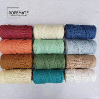 Ropemate 41 colors 4mm 3 strands Macrame Cord Premium Twisted Cotton Rope For Crochet