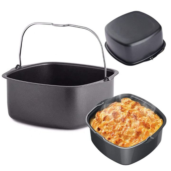 2-pcs-square-non-stick-cake-mold-baking-tray-pan-roasting-high-temperature-resistant-air-fryer-baking-mold