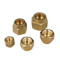 Brass Nut For 45 Degree SAE 1/4 3/8 1/2 3/4 Tube OD Flare Pipe Fitting Adapeter Forged For Air Conditioner