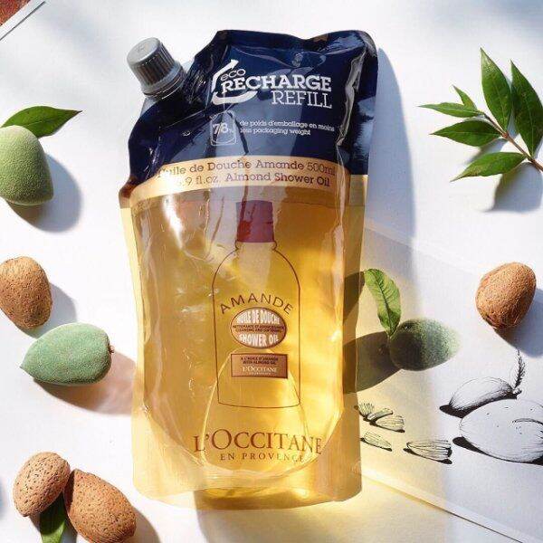 Almond Shower Oil EcoRefill 500ml.👉แบบเติมสินค้ามีฉลากไทย Lazada.co.th