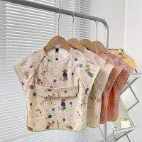 【CC】 Sleeveless Bib Cartoon Baby Apron Babi Feeding Painting Infant Boys Burp Accessori