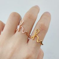 DIY Handmade Initial Letter Ring for Women Stack Stainless Steel Gold Rings Custom Name Personalized Wedding Gift Jewelry Sister