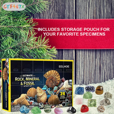 CYF Crystal Advent Calendar Kids With Rock Collections Pebbles Polished Gravel Christmas Countdown Calendars