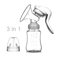 3 in1 Breast Pump Baby Manual Suction Milk Pump Feeding Breasts Pumps Milk Bottle Sucking Postpartum Supplies Accessories