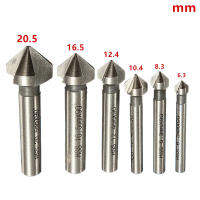 6ชิ้น3ขลุ่ย90องศาไฮสปีด Chamfering ตัด End Mill เครื่องมือรอบก้าน Countersink Deburring สว่านชุด6.3-20.5มิลลิเมตร