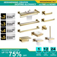 【jw】▧  Conjunto De Hardware Banheiro Ouro Escovado Barra Toalha Suporte Do Papel Higiênico Toalheiro Gancho Saboneteira Escova Vaso Sanitário Conjuntos Acessórios