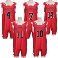 อะนิเมะ Slam Dunk Sakuragi Hanamichi Rukawa Kaede Akagi Takenori บาสเกตบอลชุดวอร์มคอสเพลย์คอสเพลย์ ManT-Shirt Shorts Set Jersey